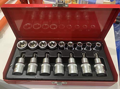 Jogo De Soquetes Torx Macho E Fêmea C/16 Peças