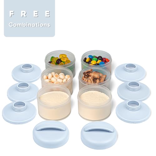Image of Termichy Stackable Formula Dispenser Portable Milk Powder Container, 2 Pack, Misty Blue