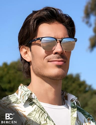 Image of BIRCEN Mens Polarized Sunglasses for Driving: Metal Glasses UV Protection