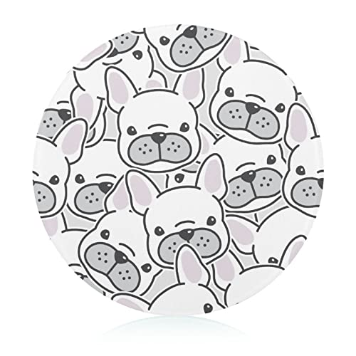 Planche à découper bouledogue en verre trempé haute résistance 20cm - 2