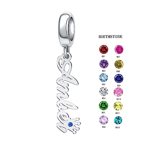CharmSStory Personalized Birthstone Crown Custom Name Initial Letter Charms for Bracelets Customized Charms Compatible with Pandora Bracelets for Womens2