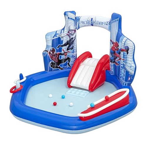 Bestway Marvel Aire de jeux aquatiques gonflable Spider-Man pour enfants 2,11 m x 2,06 m x 1,27 m