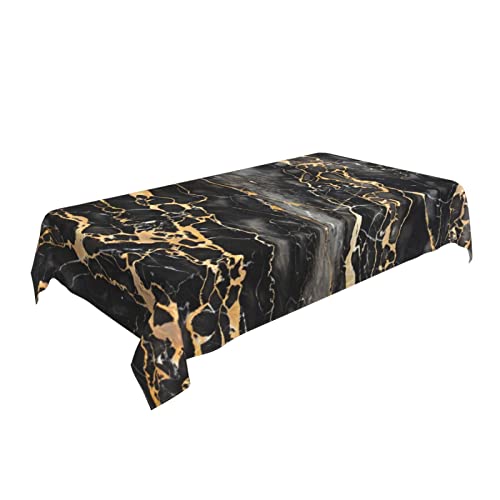 Opmlisir Marble Rectangle Tablecloth,Dark Gray And Black Marble With Gold Long Table Cloth Washable Table Cover For Kitchen Dining,Birthday Party,Holiday,Christmas,Buffet 54"X 72" #TOP3