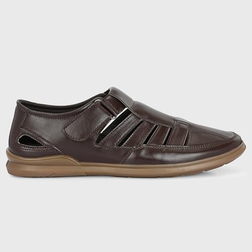 Image of Centrino Men's Fisherman Sandals | Stylish Closed-Toe Design | Soft Cushioned Footbed | Genuine-Look Upper | Comfortable for Daily & Outdoor Wear (9489)