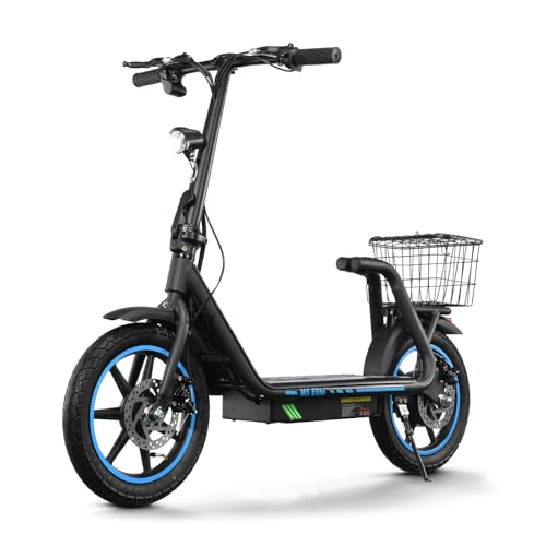 TWOFISH Monopattino Elettrico Adulto con Motore 500W, Batteria 48V 13Ah, Autonomia 30km, Ruote 14', Doppia Sospensione, Freni a Disco, Motorino Elettrico Adulti con Cestino Posteriore, Portata 120kg