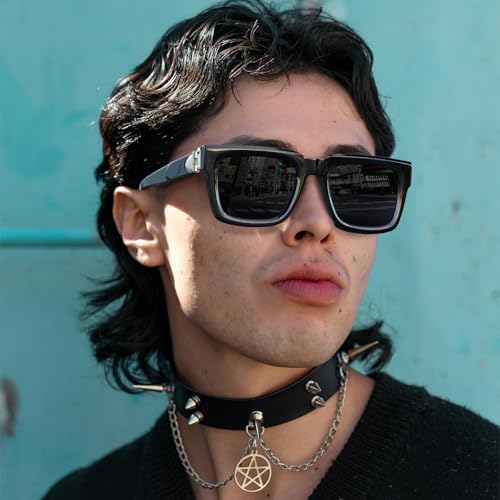 Image of STGATN Square Oversized Sunglasses for Men Fashion Thick Rectangle Sun Glasses UV Protection Shades Designer Style ST3490