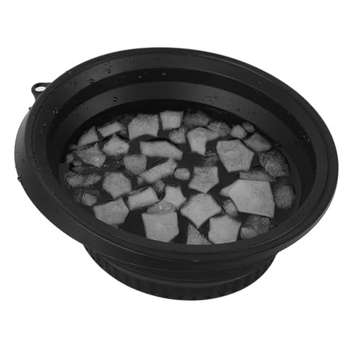 Elprico Bol de Bain de Glace pour le Visage, Effet Rafraîchissant en Profondeur, Trou de Suspension, Design Innovant Noir, 10,4 X 3,9 Pouces, pour la Routine de beauté