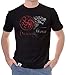 shirtdepartment - Game of Thrones - Herren T-Shirt - Dragon & Wolf Wappen schwarz-dunkelrot L