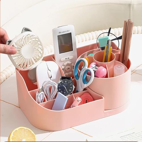Image of PAXCOO Makeup Organizer for Vanity - Cosmetics Organizer for Girls, Makeup Brush Holder 360 Rotating for Bathroom, countertop, Desk Storage Container, Cosmetic Display Cases. (Pink)
