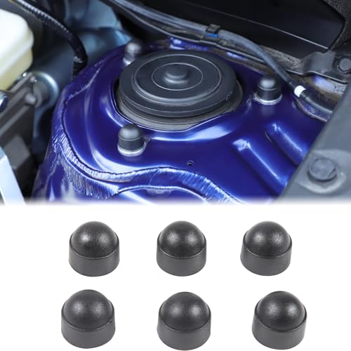 Aunginsy Front Strut Tower Screw Thread Protector Caps Bolt Cover Compatible with Subaru Crosstrek 2023-2025 Car Bolt Nut Protective Cap Hex Head Strut Tower Dome Bolt Covers Exposed ABS Accessories