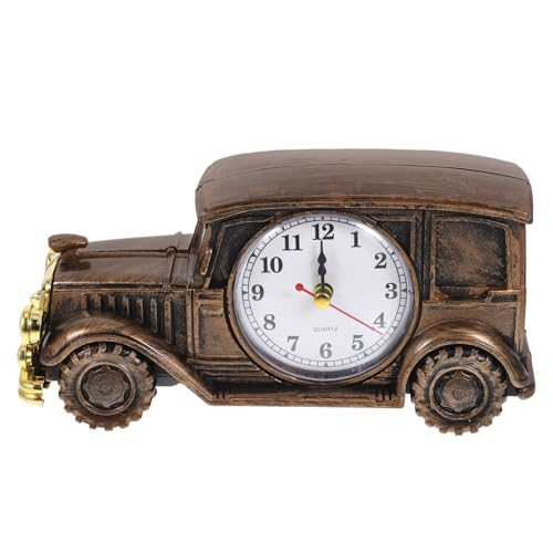 Reloj de coche clásico vintage de mesa Operitacx de plástico negro retro para cafeterías 2