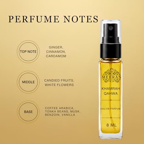 Image of Khamrah Qahwa Style Fragrance Eau De Parfum for Men & Women (8ML) | Luxury Pocket Perfume | Long Lasting Coffee, Vanilla & Amber Fragrance | Travel Size EDP | Perfume for Men