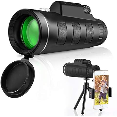 GothicBride Monocular Telescope - 40X60 High Definition FMC BAK4 【HD Monocular for Bird Watching】 with Smartphone Holder & Tripod IPX7 Waterproof Materials for Camping Travelling Hunting Cover
