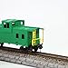 C8763 1 Unit Painted 1:87 HO Scale 36' Wide Vision Caboose Wagons Model Railway (Green)