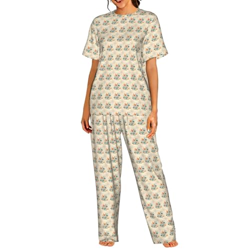 Pyjama court imprimé chimie pour vos soirées détente et lecture