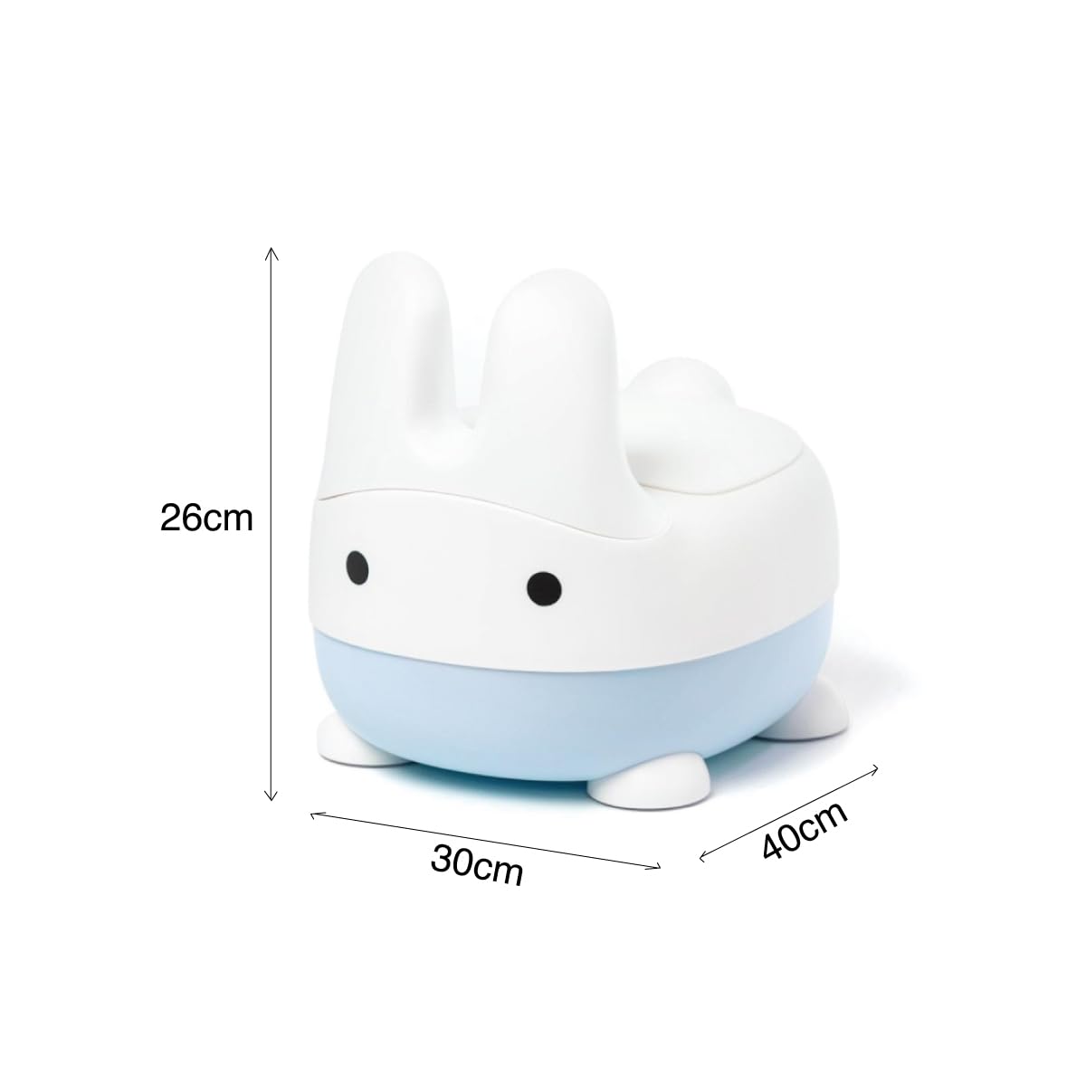 ATAA Orinal Infantil Rabit - Azul- Orinal para niños con Forma de Conejo, baño para niños y niñas con Tapa Desmontable, WC Infantil Ideal para Dejar el pañal
