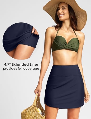 Image of Viodia Women's 18 inch /20 inch Long Swim Skirt High Waisted Modest Swimsuits Skirt Bathing Suit Tummy Control Swim Bottoms