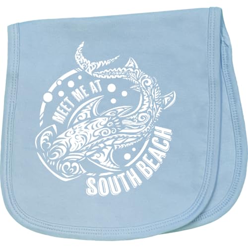 inktastic Meet Me at South Beach Baby Burp Cloth Light Blue 45d1d
