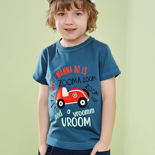 Image of DEEKEY Toddler Boys Shirts Short-Sleeve Little Kids t Shirts Boys' Tops, Tees & Shirts Graphic TEE Age for 2-7 Years 4-Pack