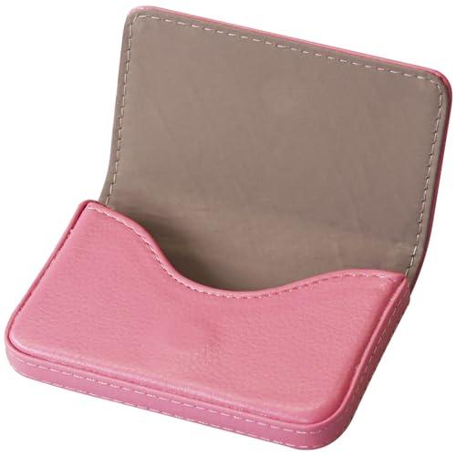 RFID Blocking Wallet - Minimalist Leather Business Credit Card Holder, PU Leather Wallet with Magnetic, Name ID Credit Card Case, Portable Carrier Purse for Business Social -Pink(LZW)2