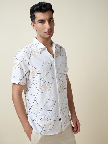 Image of Thomas Scott Men Premium Embroidered Slim Fit Casual Shirt