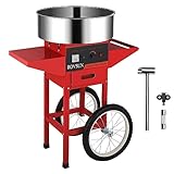 ROVSUN 21 Inch Cotton Candy Machine Cart, Commercial Cotton Candy Maker Machine Candy Floss Machine w/Stainless Steel Bowl, Sugar Scoop and Large...