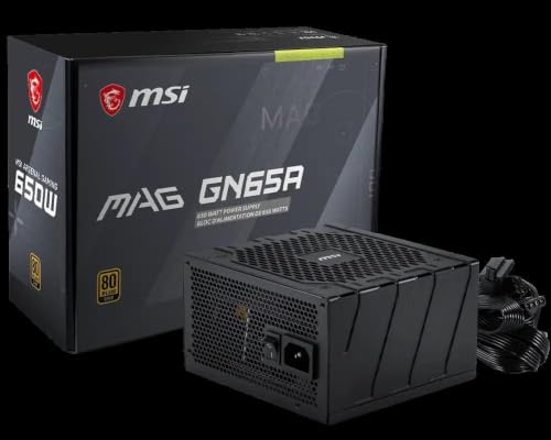 Image of MSI MAG GN65A Gaming Power Supply - 80 Plus Certified 650W - Non-Modular - Low Noise ATX PSU