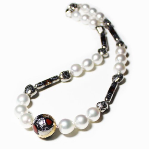 伊万里焼 陶芸 ジュエリー アクセサリー ネックレス 磁器&パール 伊万里焼 陶芸 ジュエリー アクセサリー ネックレス 磁器&パール