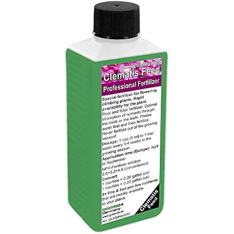 GREEN24 Clematis Liquid Fertilizer HighTech NPK+(Fe), Root Soil Foliar Fertiliser - Professional Plant Food Cover