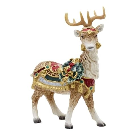 Fitz and Floyd Holiday Deer Candle Holder Cover