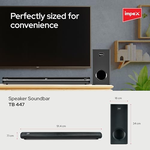 Image of Impex Soundbar with Subwoofer | 140 Watts Bluetooth Speaker with 6.5 inch Subwoofer | Home Theatre | LED Display, Bluetooth v5.3, USB, AUX, Optical in, HDMI ARC, Connctivity | 1 Year Warranty