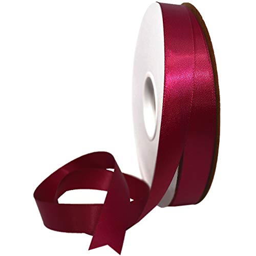 Image of Morex Ribbon 08816 /50-275 Double Face Satin Ribbon, 3 /8 inchx 50 Yd, Wine