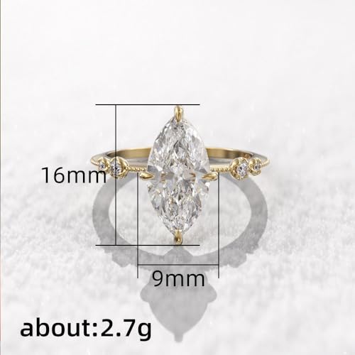 925 sterling silver Ring for Women classic four-claw hand set horse-eye zircon ring Stackable Rings 18K White Gold Plated Cubic Zirconia Promise ring wedding engagement diamond ring 6 Silver2
