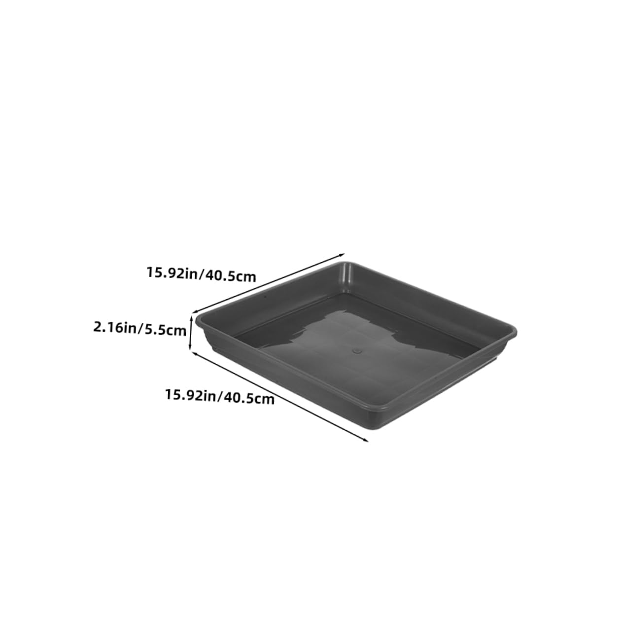 UPKOCH 3 Stück Quadratische Pflanzuntersetzer aus Dickem Wetterbeständigem Kunststoff Stabile Abtropfschalen für Blumentöpfe für Sukkulenten Bonsai Indoor und Outdoor Graue Pflanzschalen