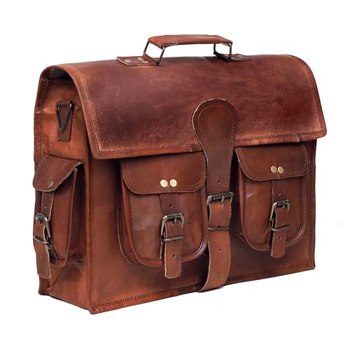 Bolso mensajero de cuero para laptop 16 pulgadas miniatura 5