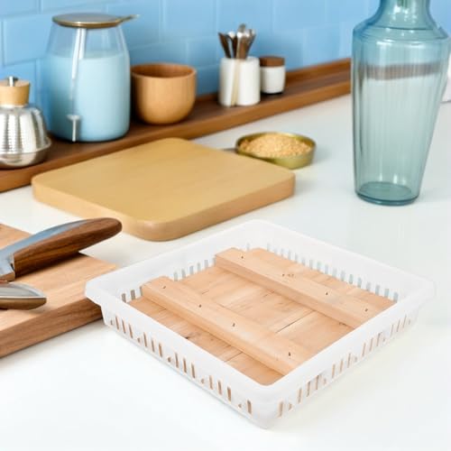 Presse à fromage maison compacte en bois et plastique - 7