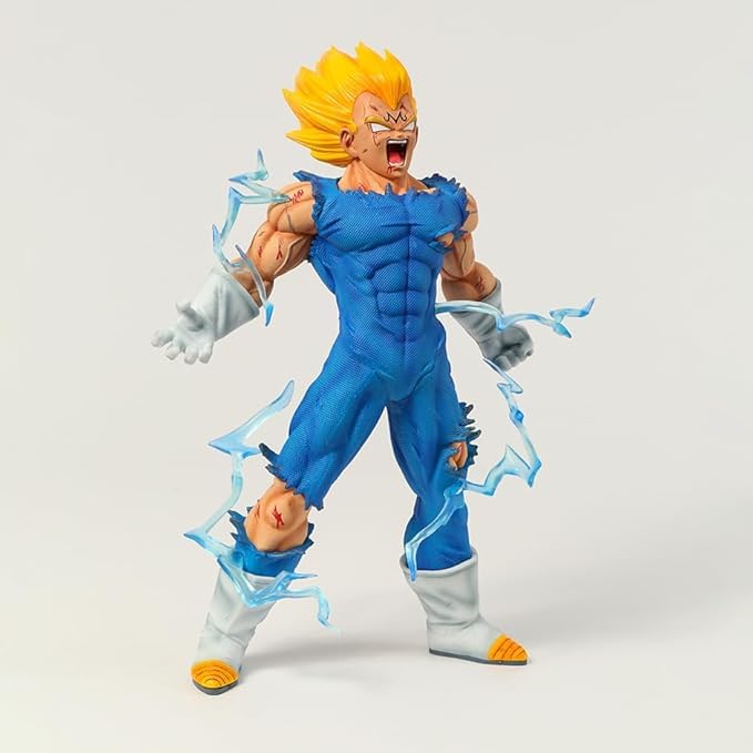 Image of Majin Vegeta IV in Super Saiyan Mode Action Figure - Dragon Ball Z Collectible, 25cm Miniature PVC Toy, Special Edition Figurine for Anime Lovers, Car & Desk Ornament