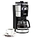 KLARSTEIN Grind & Brew - Macchina per Caffè Americano con Macina, Caraffa in Vetro da 10 Tazze, Serbatoio: 1L, Chicchi di Caffè e Caffè da Filtro, Macinatura e Intensità a Scelta, 1000W, Nero/Argento