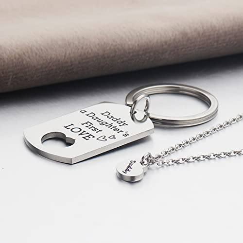 kaisinse Gift for Father and Daughter Dad Keychain and Daughter Necklace Jewelry Set Dad Gifts from Daughter4