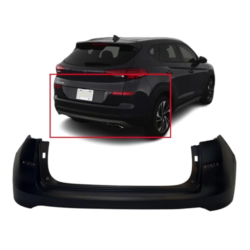 FitParts Compatible With Rear Upper Bumper Cover 2019 2020 2021 Hyundai Tucson SE SEL GLS 19 20 21. New, Primed and Ready for Paint. W/O Park Assist Sensor Holes. 86611D3500 HY1100237