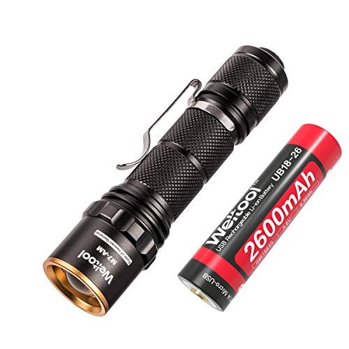 Weltool M7-AM Amber Light Even-Beam Flashlight Dark Adaptation Serie Preserves Night Vision for Aviation, Astronomy, Camping, Hunting, Turtle Watching