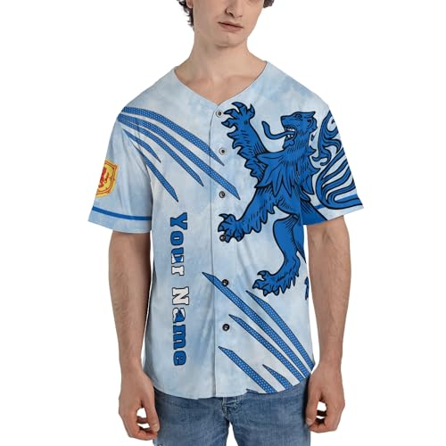 Camiseta personalizada de béisbol de Escocia con León Rampante y Escudo de armas de Escocia miniatura 2