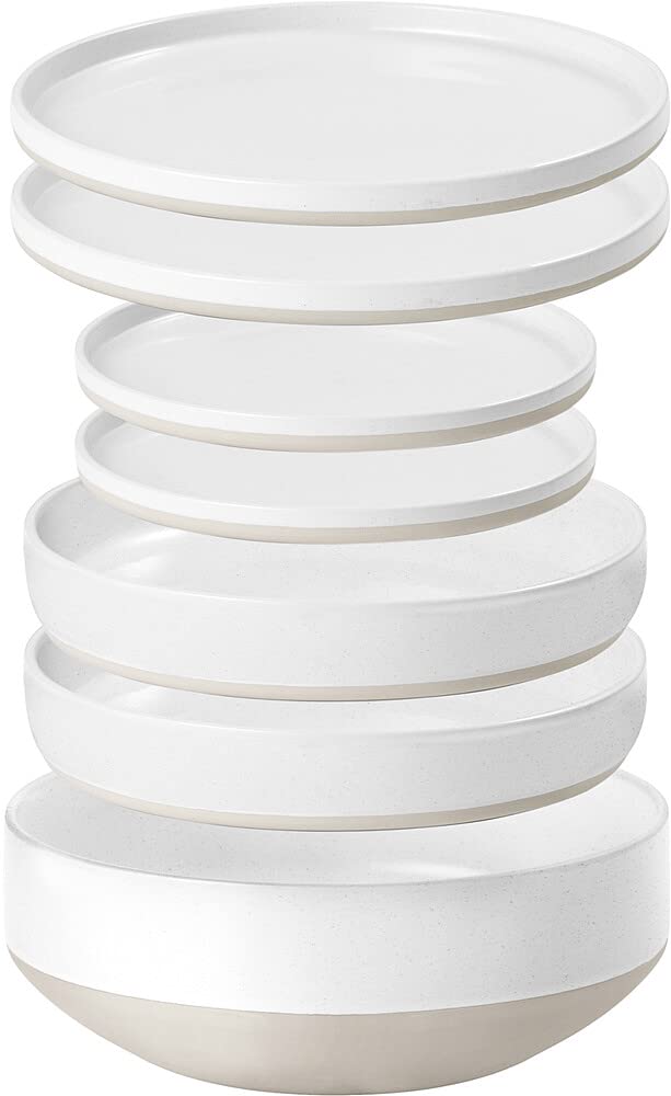 Brunner White Odette Crockery Set Camping Dinnerware Travel Picnic Plate Melamine