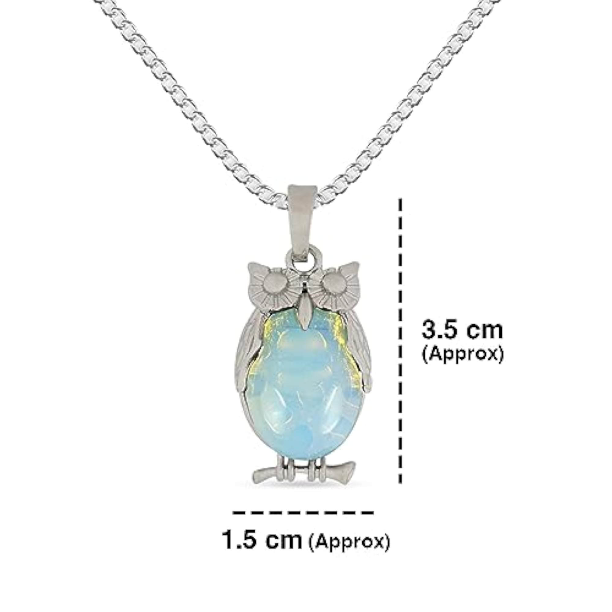 Owl Shape Opalite Pendant, Healing Crystal Gift