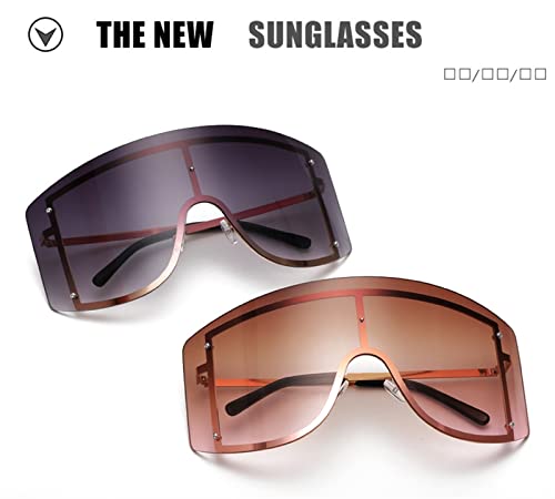 XINXIN Large Frame Square Sunglasses for Men and Women, Outdoor Holiday Sunshade Glasses (Color : A, Size : Medium)3