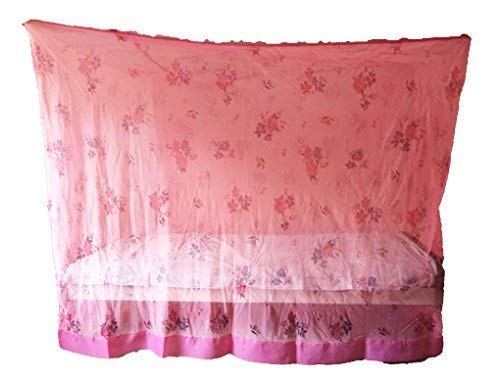 Image of DIVYANSH Mosquito NET Single Bed Hanging Mosquito Net with Bottom Strip to Tuck Inside Mattress (Pink, 3 X 6.5X 5 Ft)