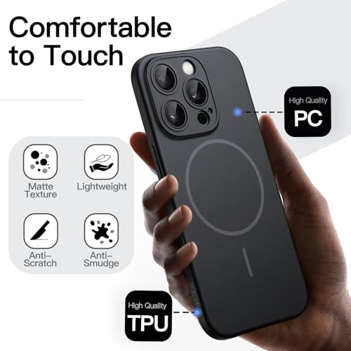 Image of JETech Magnetic Slim Case for iPhone 16 Pro, Black