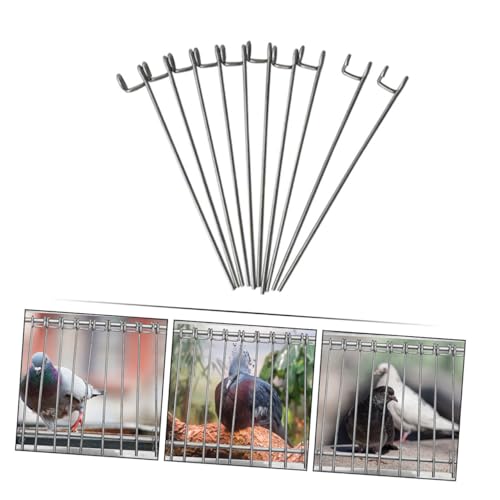 Barras de hierro para palomas y aves con trampilla unidireccional plateada para jaulas de cría 5