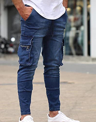Mens Skinny Jeans Stretchy Slim Fit Denim Pants with Zip Pockets4