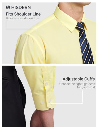 Image of HISDERN Mens Dress Shirt with Tie Pocket Square Set Classic Button Down Shirt Matching Tie Long Sleeve Shirts